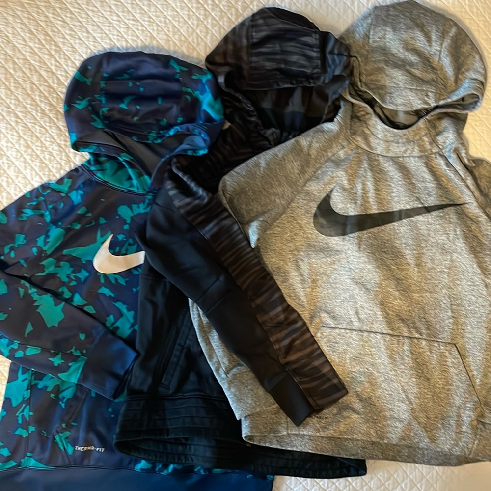 Nike youth boys large hoodie kd, dri-fit, therma-fit